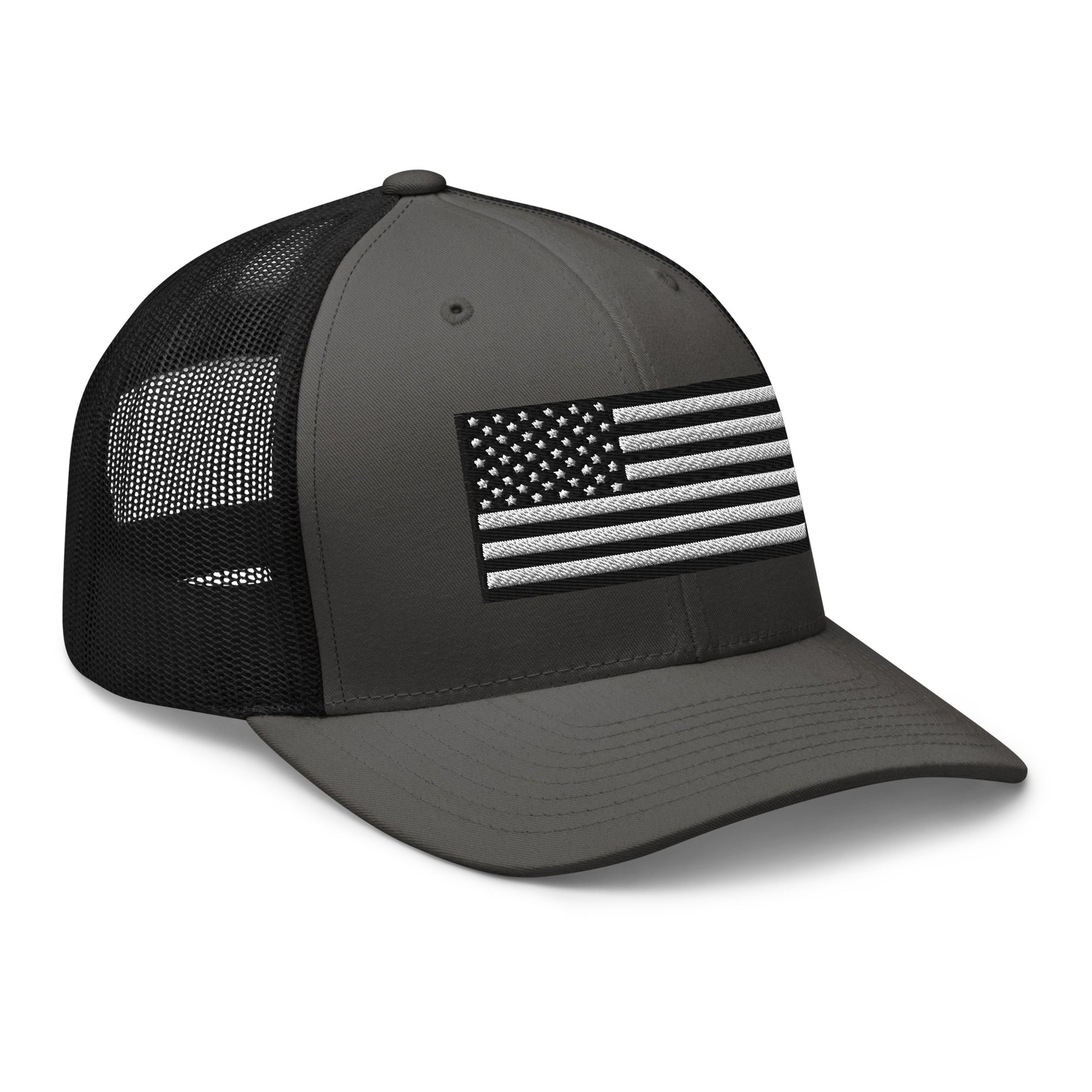 Monochrome US Flag Patriotic Hat - Snapback Custom Trucker Hats is 20 Colors  Infidel Collective