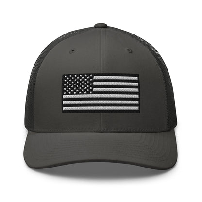 Monochrome US Flag Patriotic Hat - Snapback Custom Trucker Hats is 20 Colors  Infidel Collective