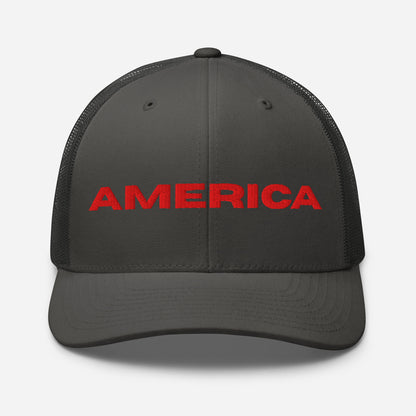 Cool AMERICA Custom Patriotic Red Stitch Snapback Trucker Hats (11 Colors)  Infidel Collective