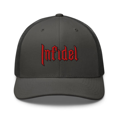 Snapback Custom Trucker Hats INFIDEL Red Stitch Badass Cap for Men & Women  Infidel Collective