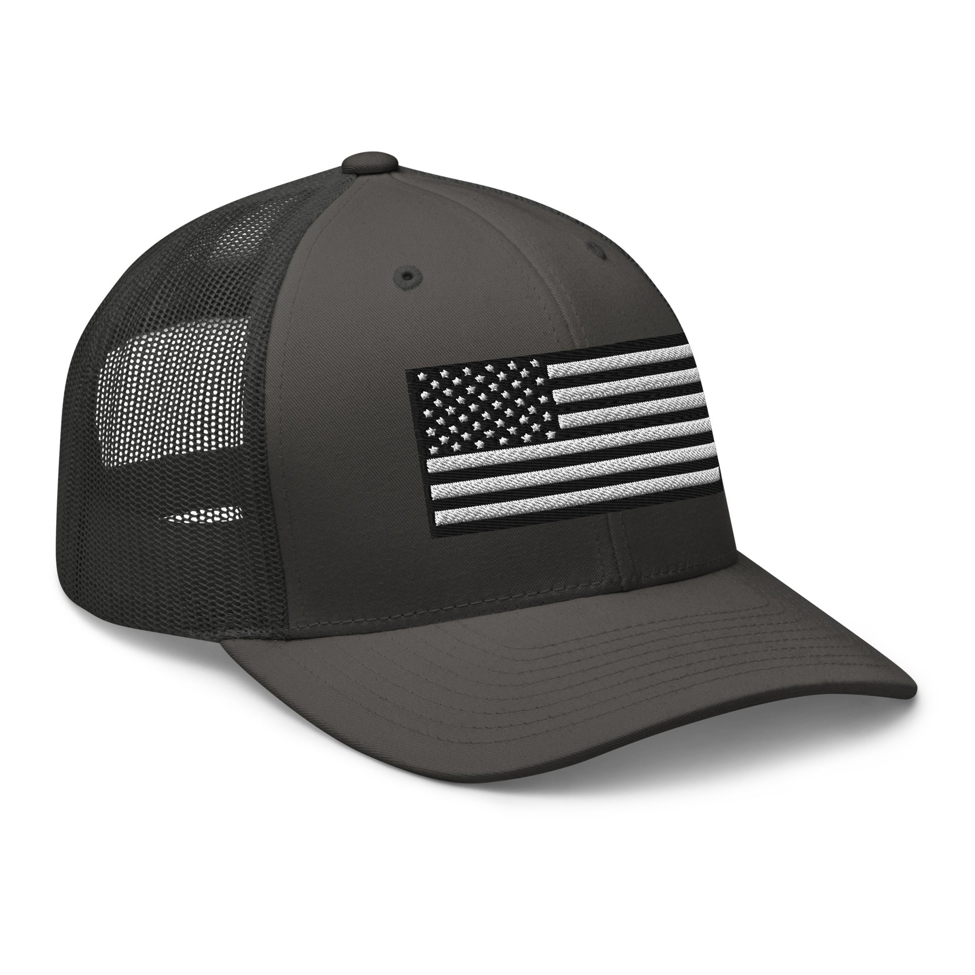 Monochrome US Flag Patriotic Hat - Snapback Custom Trucker Hats is 20 Colors  Infidel Collective