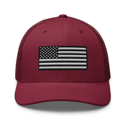 Monochrome US Flag Patriotic Hat - Snapback Custom Trucker Hats is 20 Colors  Infidel Collective
