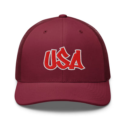 Cool USA Street Script Custom Patriotic Snapback Trucker Hats for Men & Women (20 Colors)  Infidel Collective