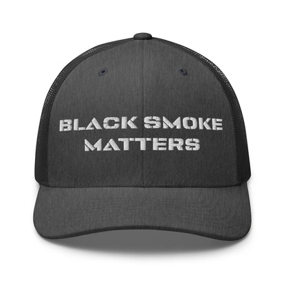 Hats Dark-Heather-Gray Snapback Custom Trucker Hat to Rock – Black Smoke Matters Diesel Cap Infidel Collective