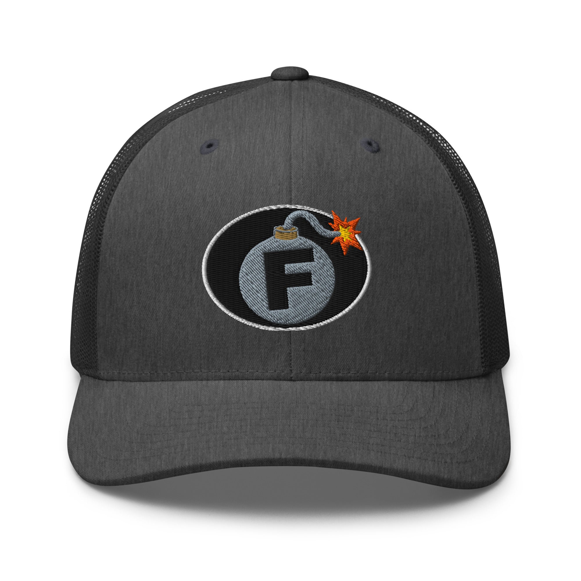 Hats Dark-Heather-Gray Custom Snapback Trucker Hat Funny NSFW F-Bomb Cap in 20 Colors Infidel Collective