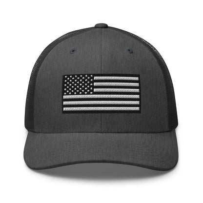 Monochrome US Flag Patriotic Hat - Snapback Custom Trucker Hats is 20 Colors  Infidel Collective