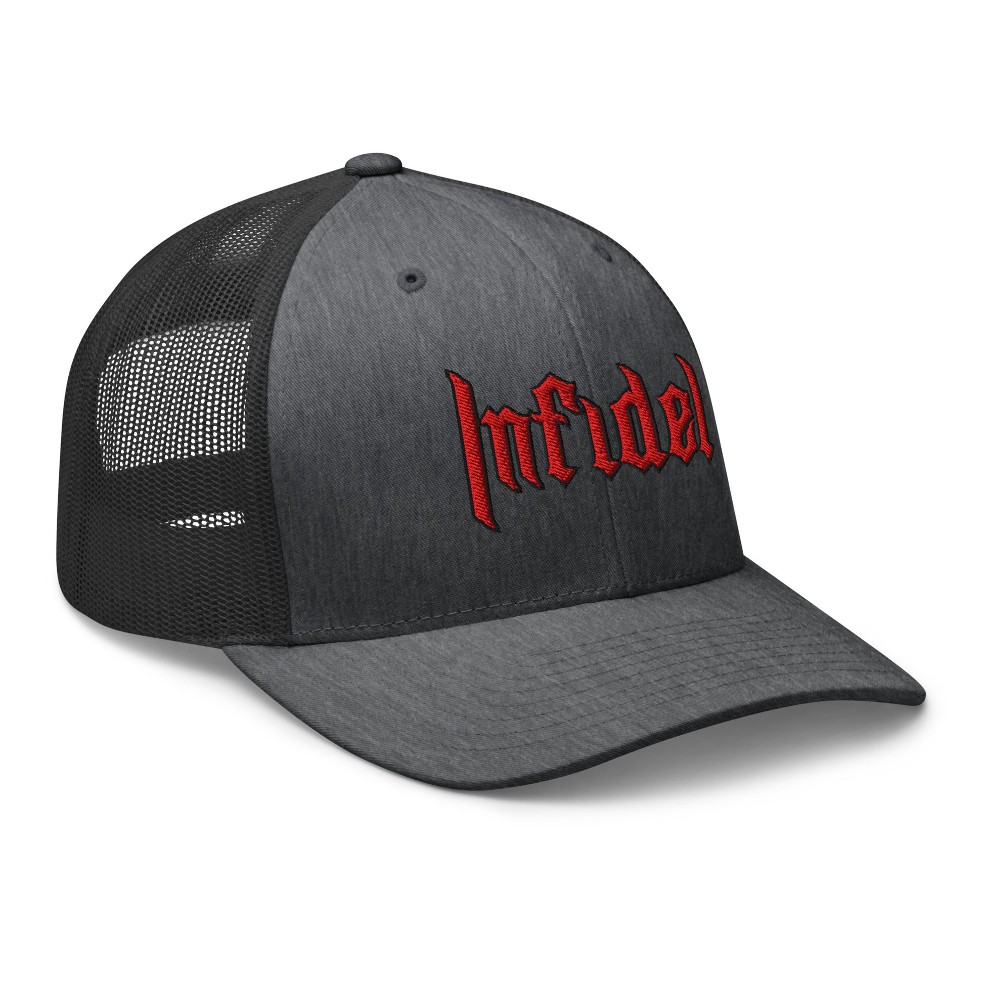 Snapback Custom Trucker Hats INFIDEL Red Stitch Badass Cap for Men & Women  Infidel Collective