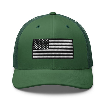 Monochrome US Flag Patriotic Hat - Snapback Custom Trucker Hats is 20 Colors  Infidel Collective