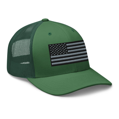 Blackout USA Flag Best Patriotic Custom Snapback Trucker Hats (20 Colors)  Infidel Collective