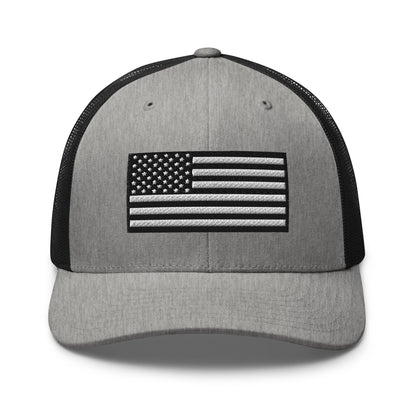 Monochrome US Flag Patriotic Hat - Snapback Custom Trucker Hats is 20 Colors  Infidel Collective