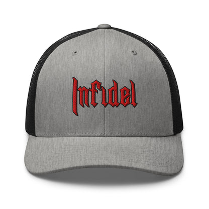 Snapback Custom Trucker Hats INFIDEL Red Stitch Badass Cap for Men & Women  Infidel Collective