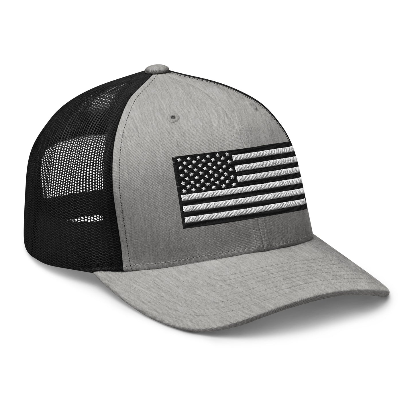 Monochrome US Flag Patriotic Hat - Snapback Custom Trucker Hats is 20 Colors  Infidel Collective