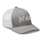 Heather Grey White, snapback hat, with embroidered OG INFIDEL mark, right front view