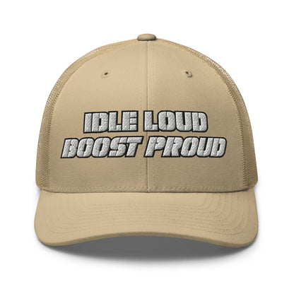 Hats Khaki Snapback Custom Trucker Hat to Wear Proud – Idle Loud Boost Proud Mens Diesel Hats Infidel Collective