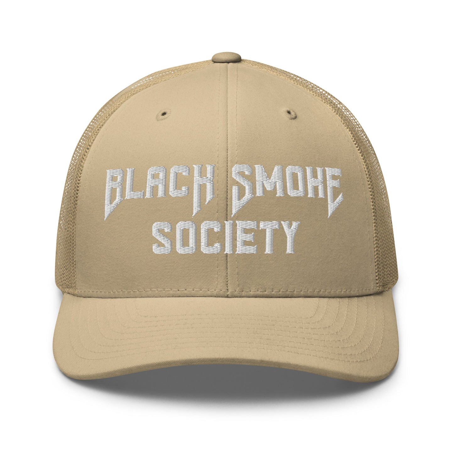 Hats Khaki Snapback Custom Trucker Hat to Rep the Black Smoke Society Lifestyle Infidel Collective