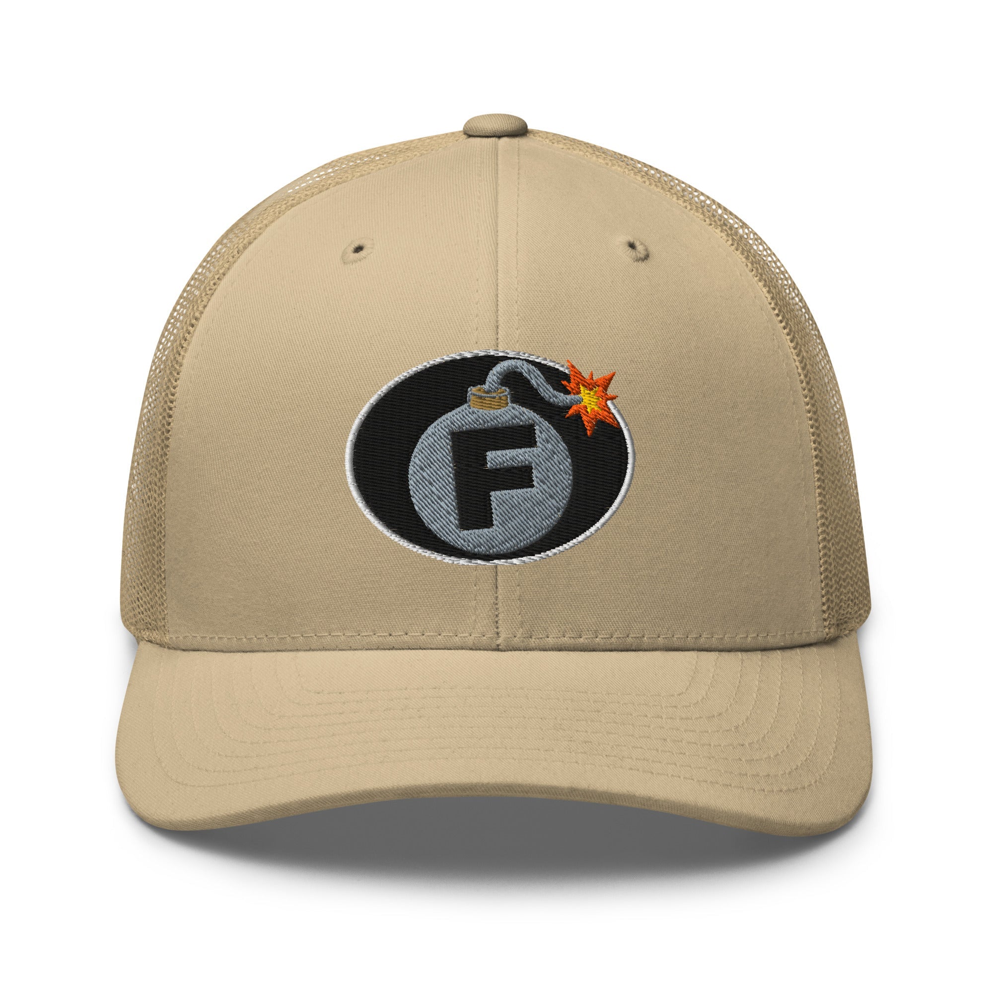 Hats Khaki Custom Snapback Trucker Hat Funny NSFW F-Bomb Cap in 20 Colors Infidel Collective