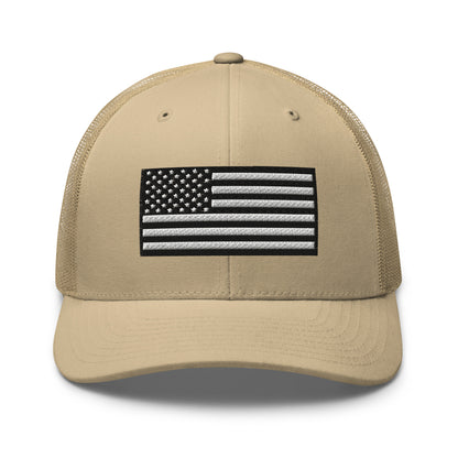 Monochrome US Flag Patriotic Hat - Snapback Custom Trucker Hats is 20 Colors  Infidel Collective
