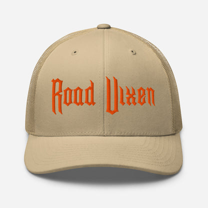 Snapback Custom Trucker Hats Road Vixen Cap for Sexy Women - Orange Stitch  Infidel Collective