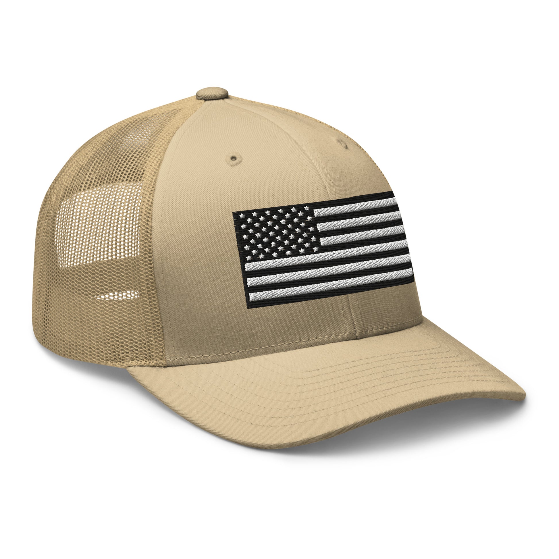 Monochrome US Flag Patriotic Hat - Snapback Custom Trucker Hats is 20 Colors  Infidel Collective