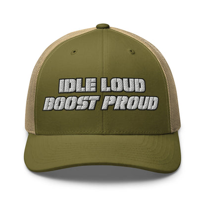 Hats Moss-Khaki Snapback Custom Trucker Hat to Wear Proud – Idle Loud Boost Proud Mens Diesel Hats Infidel Collective