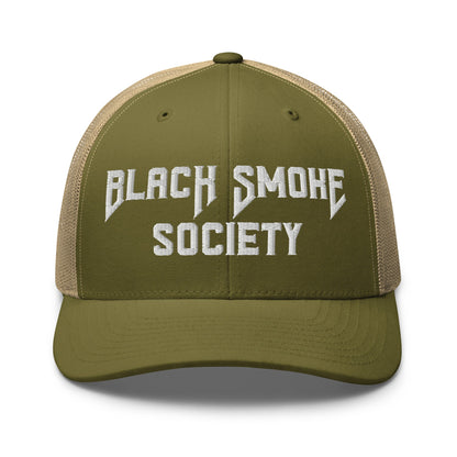 Hats Moss-Khaki Snapback Custom Trucker Hat to Rep the Black Smoke Society Lifestyle Infidel Collective