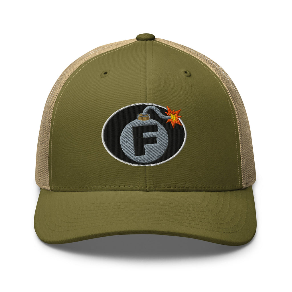 Hats Moss-Khaki Custom Snapback Trucker Hat Funny NSFW F-Bomb Cap in 20 Colors Infidel Collective