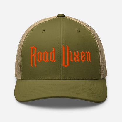 Snapback Custom Trucker Hats Road Vixen Cap for Sexy Women - Orange Stitch  Infidel Collective