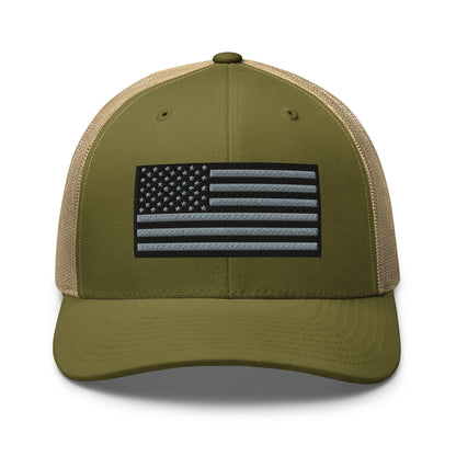 Blackout USA Flag Best Patriotic Custom Snapback Trucker Hats (20 Colors)  Infidel Collective