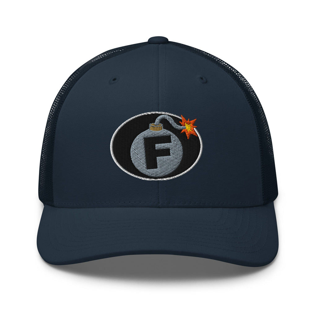 Hats Navy Custom Snapback Trucker Hat Funny NSFW F-Bomb Cap in 20 Colors Infidel Collective