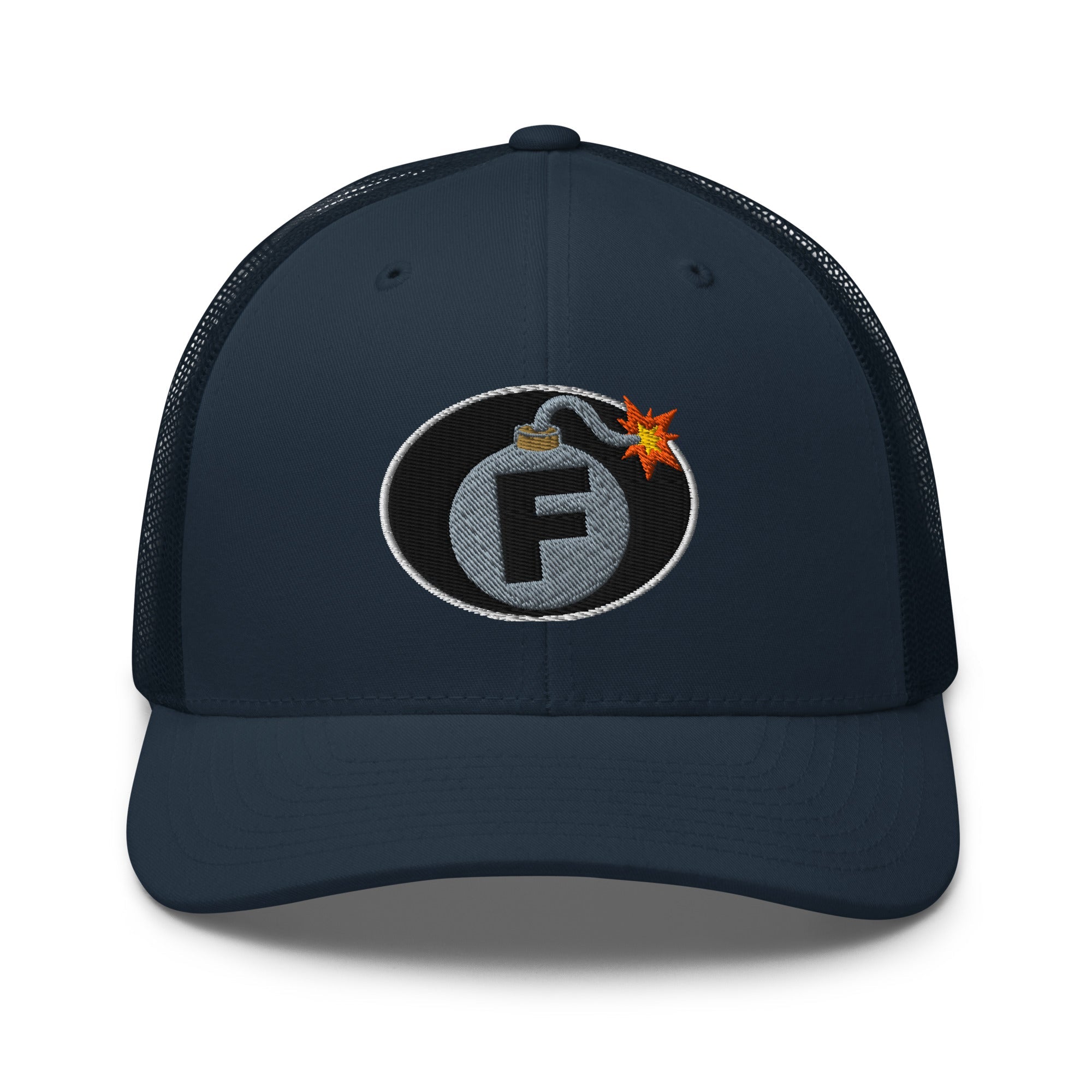Hats Navy Custom Snapback Trucker Hat Funny NSFW F-Bomb Cap in 20 Colors Infidel Collective