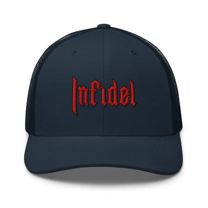 Snapback Custom Trucker Hats INFIDEL Red Stitch Badass Cap for Men & Women  Infidel Collective