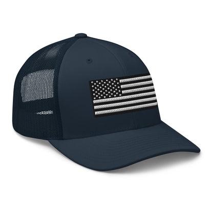 Monochrome US Flag Patriotic Hat - Snapback Custom Trucker Hats is 20 Colors  Infidel Collective