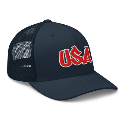 Cool USA Street Script Custom Patriotic Snapback Trucker Hats for Men & Women (20 Colors)  Infidel Collective