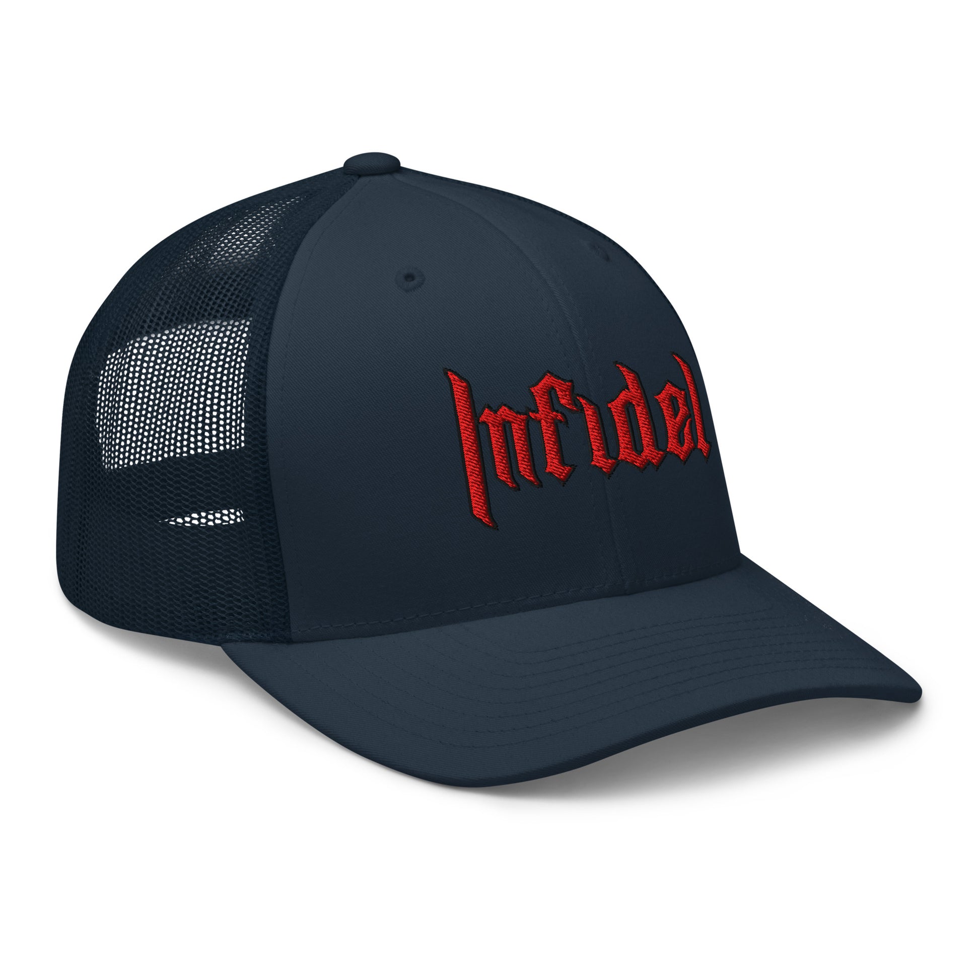 Snapback Custom Trucker Hats INFIDEL Red Stitch Badass Cap for Men & Women  Infidel Collective