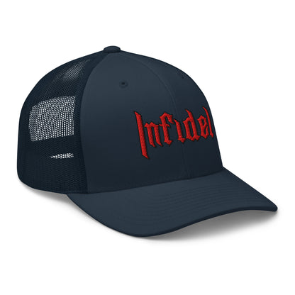 Snapback Custom Trucker Hats INFIDEL Red Stitch Badass Cap for Men & Women  Infidel Collective