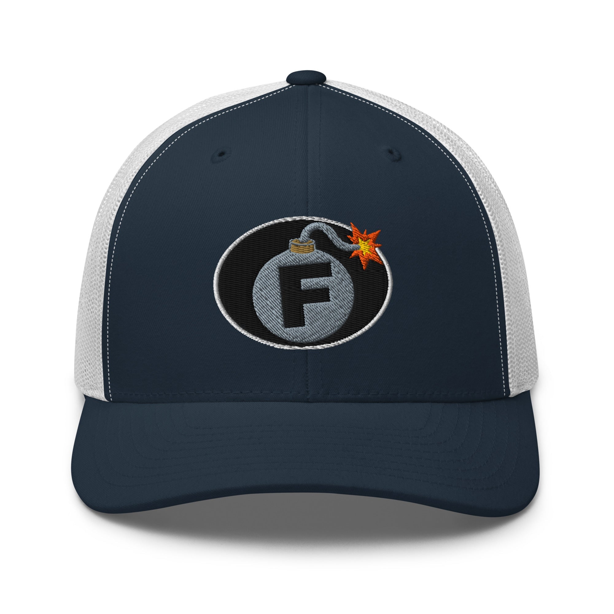 Hats Navy-White Custom Snapback Trucker Hat Funny NSFW F-Bomb Cap in 20 Colors Infidel Collective