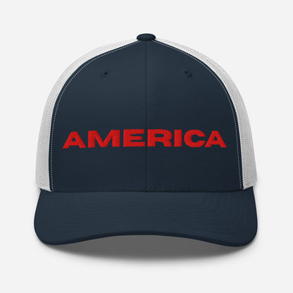 Cool AMERICA Custom Patriotic Red Stitch Snapback Trucker Hats (11 Colors)  Infidel Collective