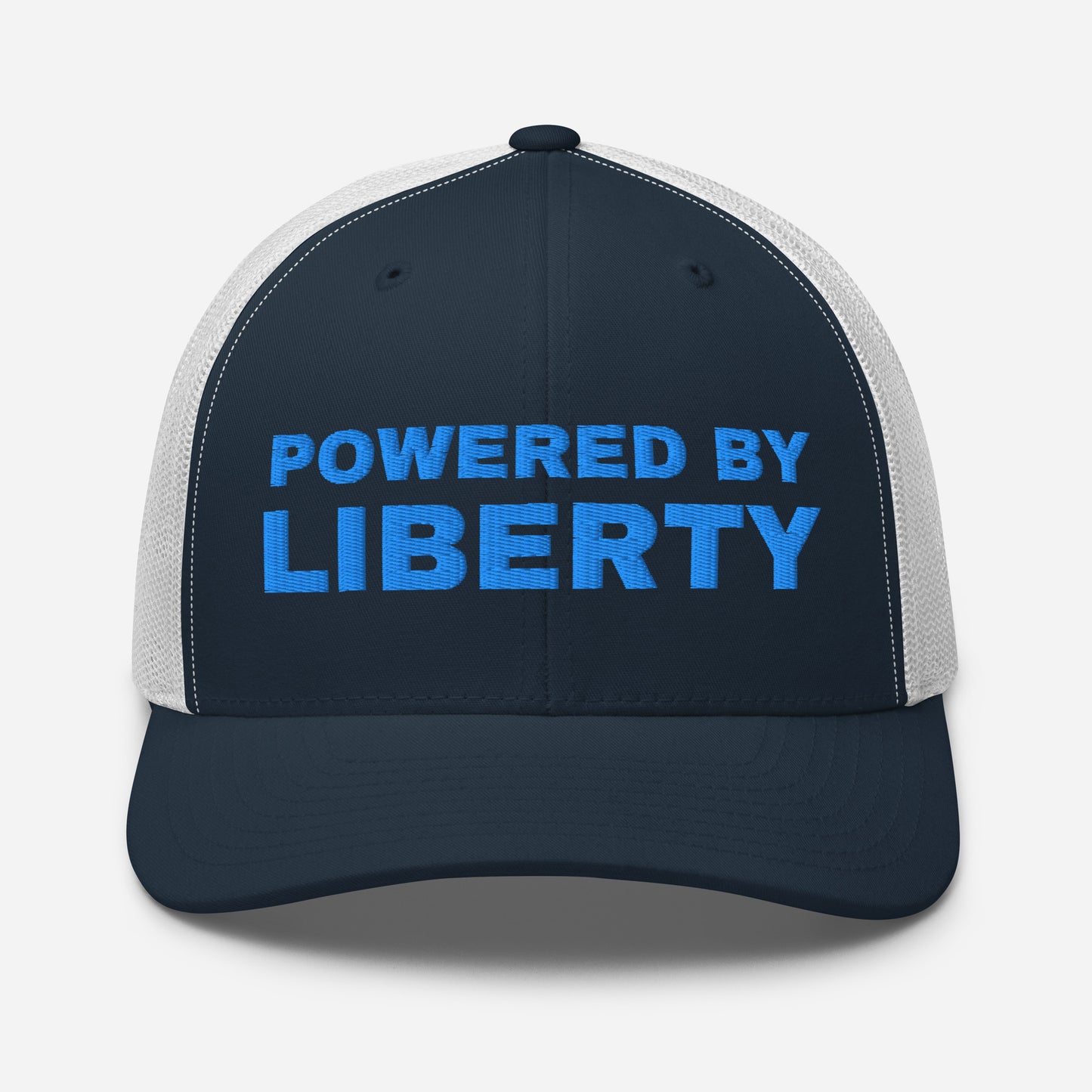 Snapback Custom Trucker Hats Powered by Liberty Cap in Blue Stitching  Infidel Collective