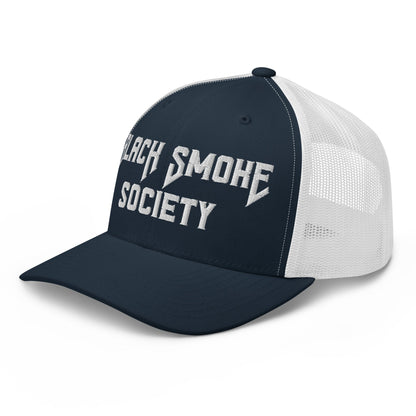 Hats  Snapback Custom Trucker Hat to Rep the Black Smoke Society Lifestyle Infidel Collective