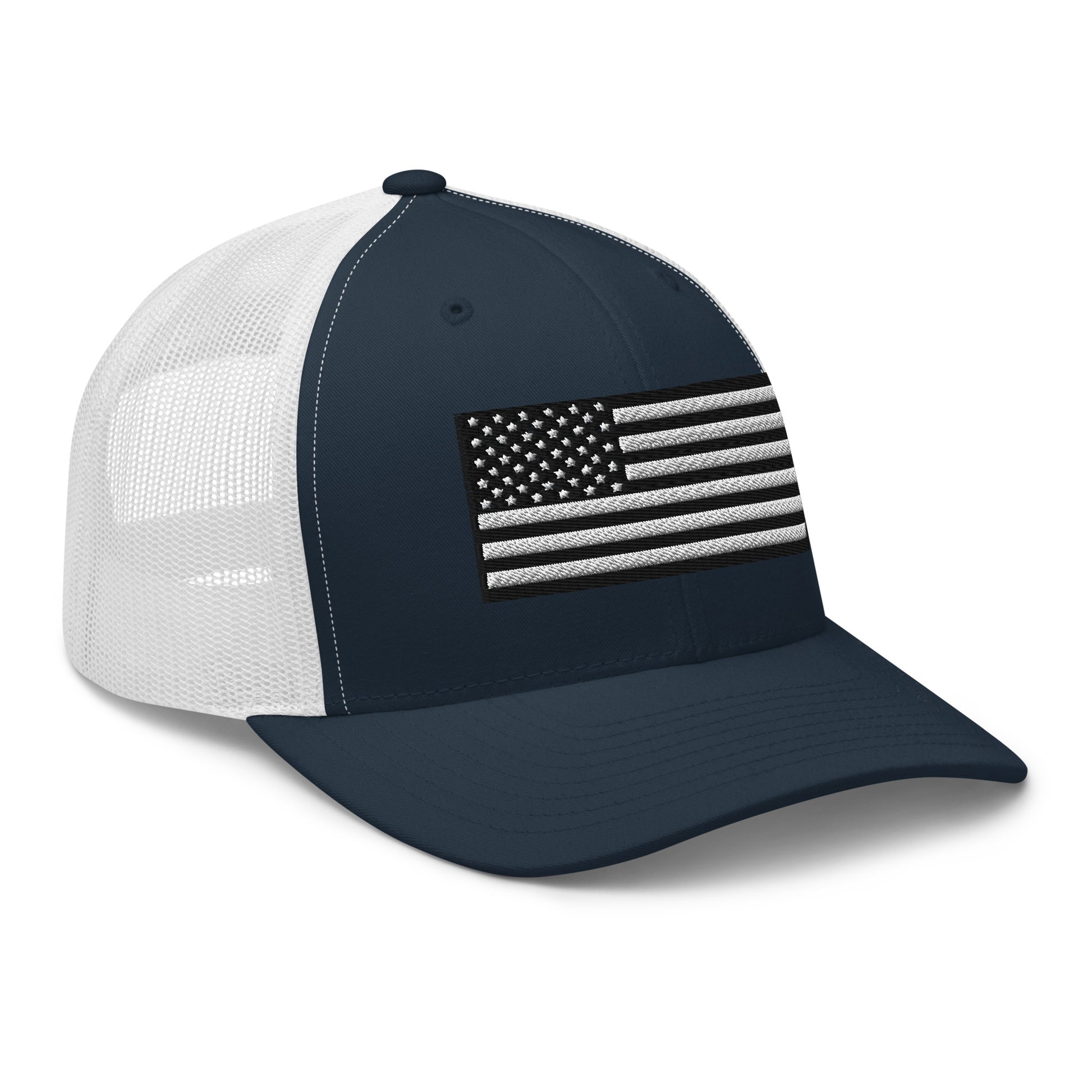 Monochrome US Flag Patriotic Hat - Snapback Custom Trucker Hats is 20 Colors  Infidel Collective