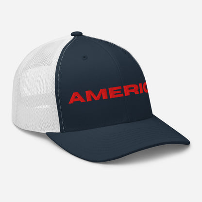 Cool AMERICA Custom Patriotic Red Stitch Snapback Trucker Hats (11 Colors)  Infidel Collective