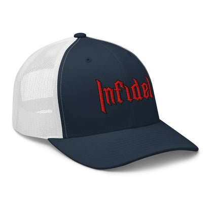 Snapback Custom Trucker Hats INFIDEL Red Stitch Badass Cap for Men & Women  Infidel Collective