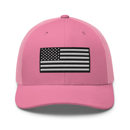 Monochrome US Flag Patriotic Hat - Snapback Custom Trucker Hats is 20 Colors  Infidel Collective