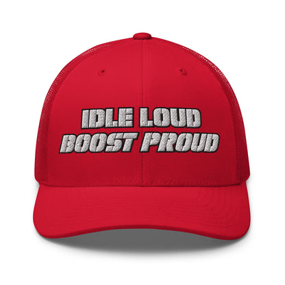 Hats Red Snapback Custom Trucker Hat to Wear Proud – Idle Loud Boost Proud Mens Diesel Hats Infidel Collective