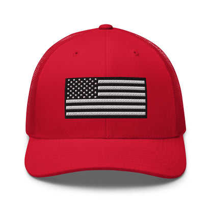 Monochrome US Flag Patriotic Hat - Snapback Custom Trucker Hats is 20 Colors  Infidel Collective