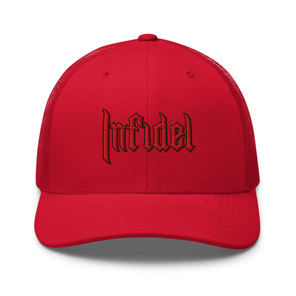 Snapback Custom Trucker Hats INFIDEL Red Stitch Badass Cap for Men & Women  Infidel Collective