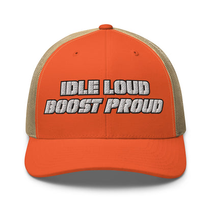 Hats Rustic-Orange-Khaki Snapback Custom Trucker Hat to Wear Proud – Idle Loud Boost Proud Mens Diesel Hats Infidel Collective