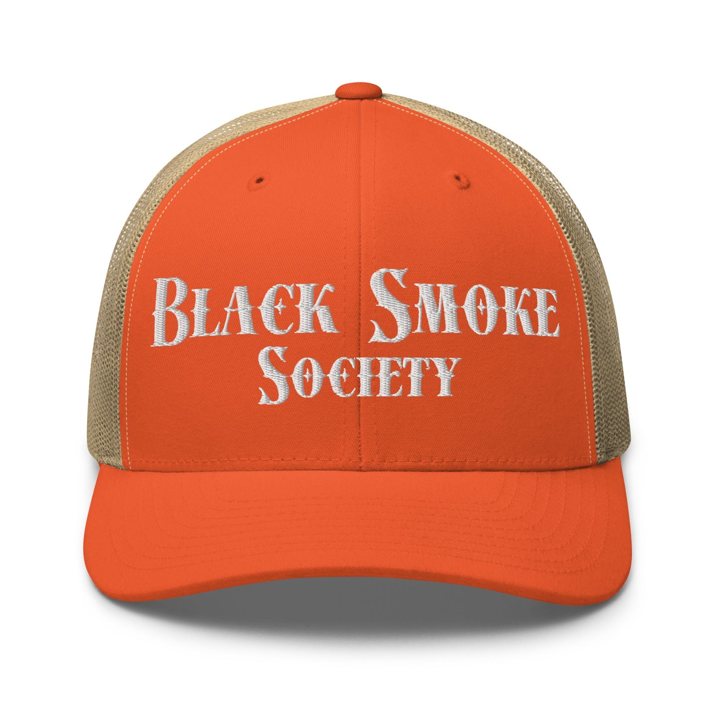Hats Rustic-Orange-Khaki Snapback Custom Trucker Hat Black Smoke Society Cap For Men & Women Infidel Collective