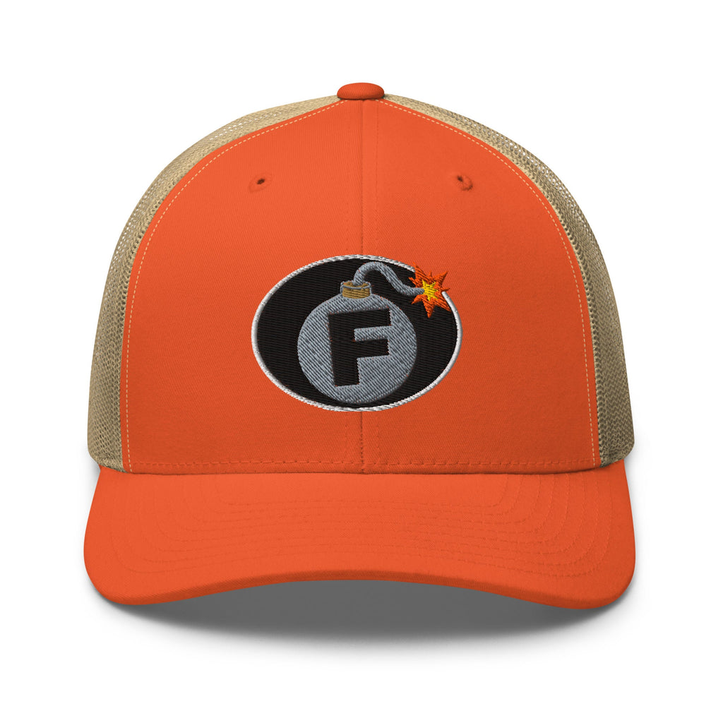 Hats Rustic-Orange-Khaki Custom Snapback Trucker Hat Funny NSFW F-Bomb Cap in 20 Colors Infidel Collective