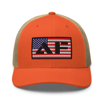AF American Freedom Flag Snapback Custom Trucker Hat  Infidel Collective